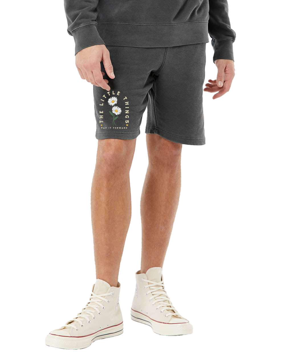 Pigment Dye Fleece Shorts - Black