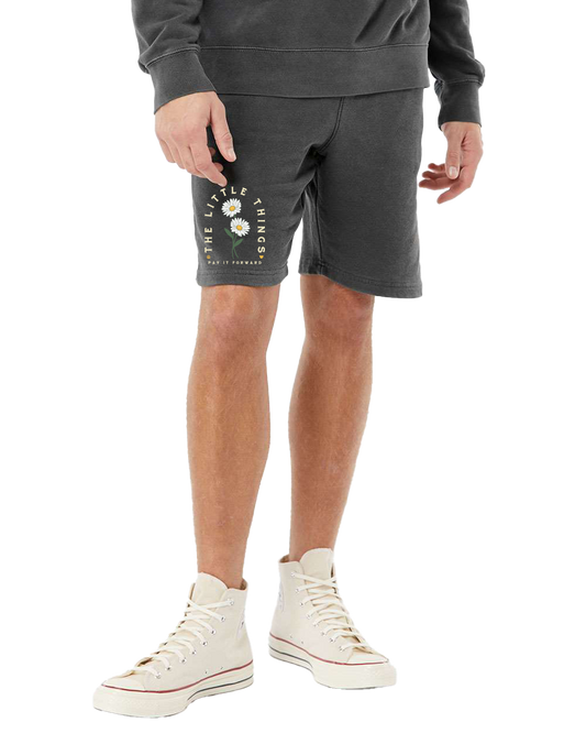 Pigment Dye Fleece Shorts - Black