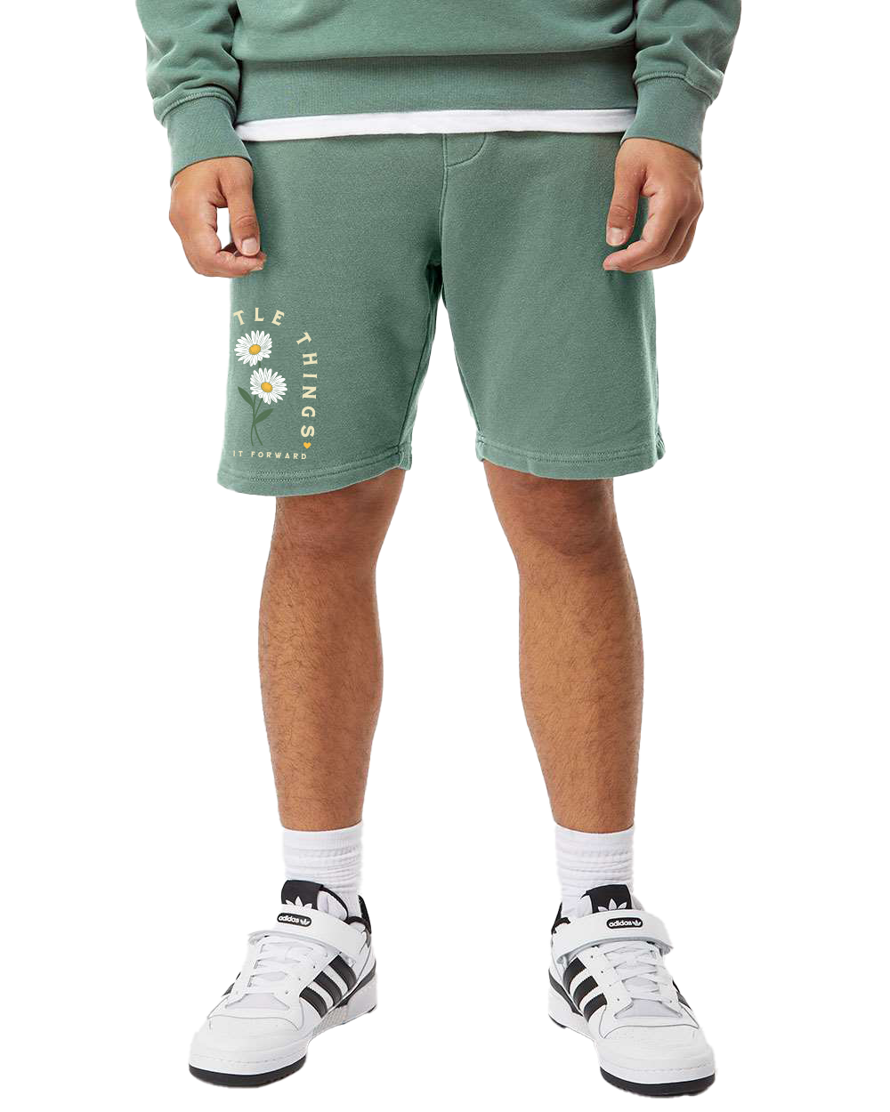 Pigment Dye Fleece Shorts - Alpine Green