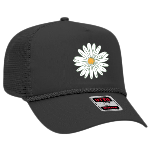 Daisy Twill Trucker Hat - Black