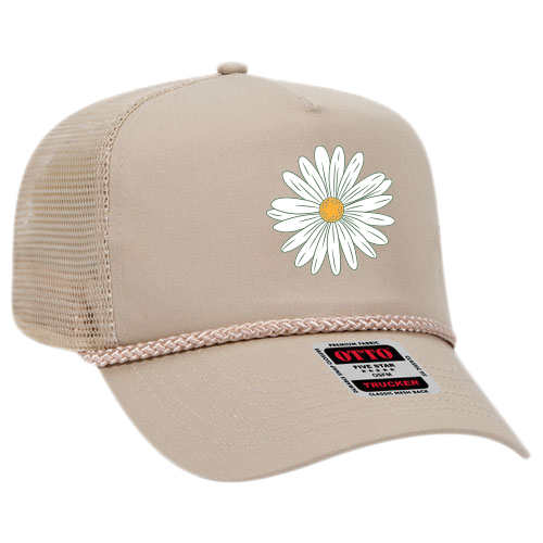 Daisy Twill Trucker Hat - Khaki